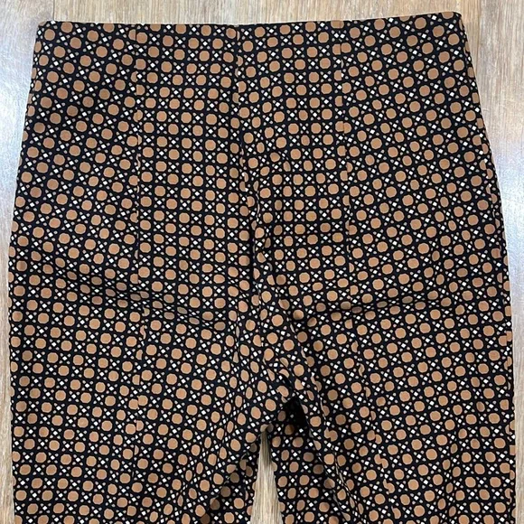 Anthropologie Essential Slim Trouser Pant Brown Motif Women's Size 2 Like New - Picture 9 of 15
